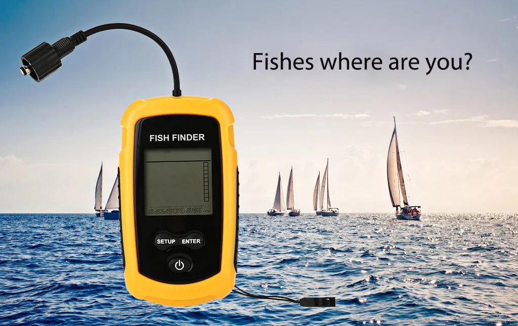 Portable Sonar Fish Finder with Fish Alarm, 100m Depth