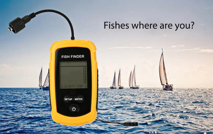Portable Sonar Fish Finder with Fish Alarm, 100m Depth