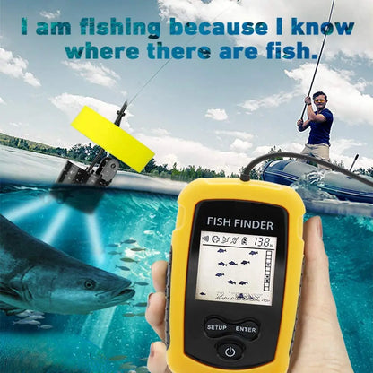 Portable Sonar Fish Finder with Fish Alarm, 100m Depth