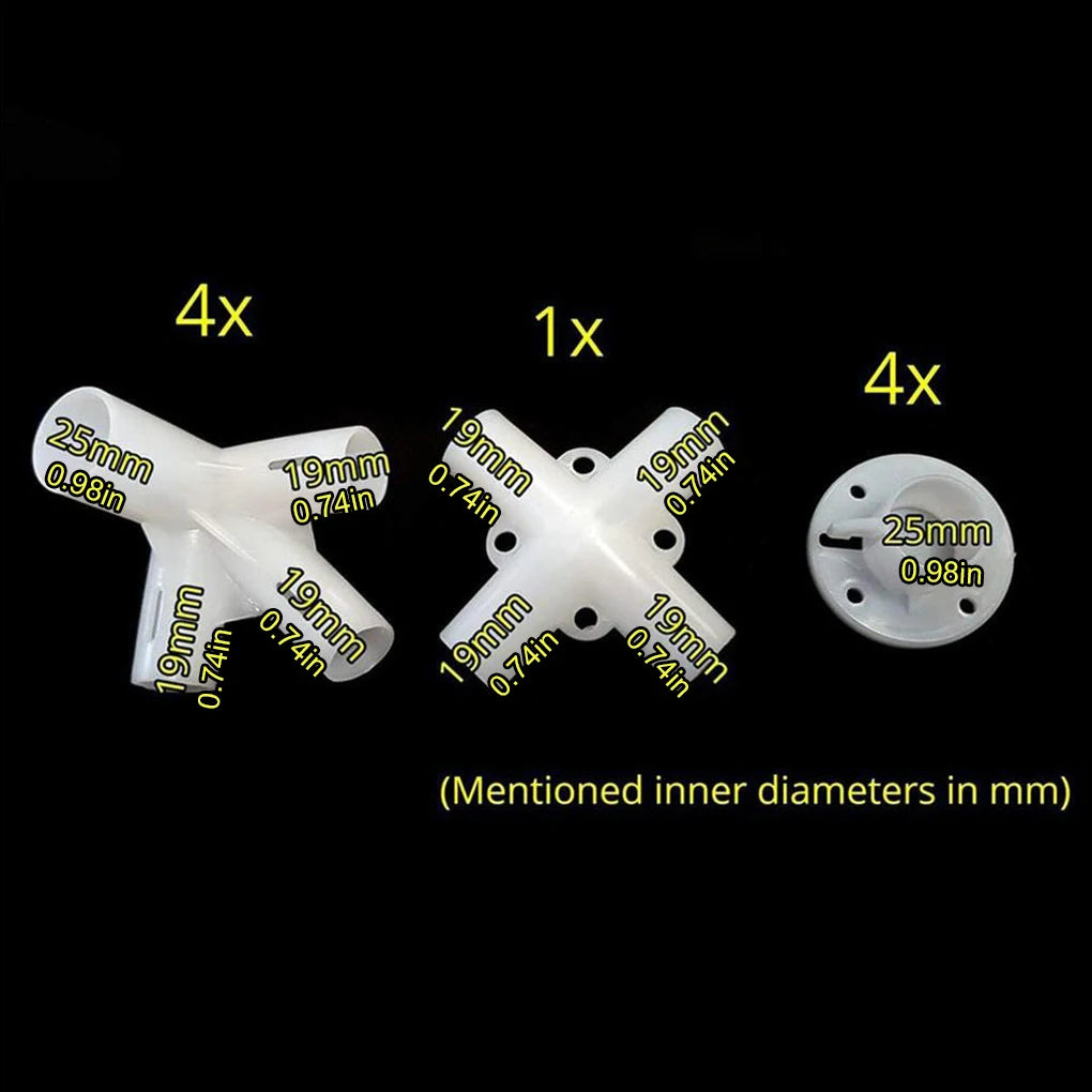 Straight Elbow Cross Connectors Canopy Awning Tent Pipe 5-Way Corner Furniture Supplies for Mountaineering Campers