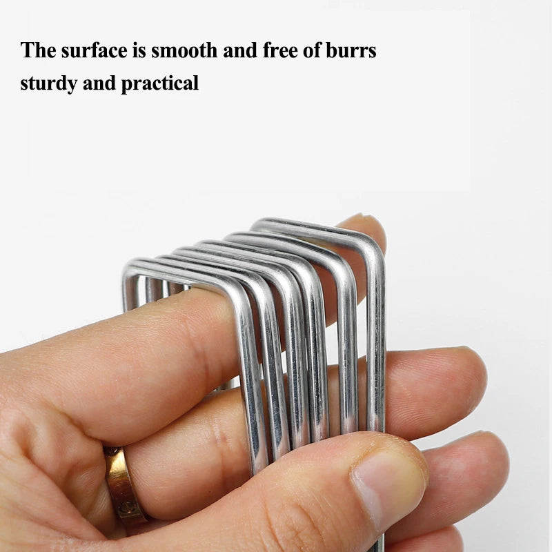 Garden Stakes Galvanized Landscape Staples,U-Type Turf Staples for Artificial Grass, Rust Proof Sod Pins Stakes Tent Peg Nails