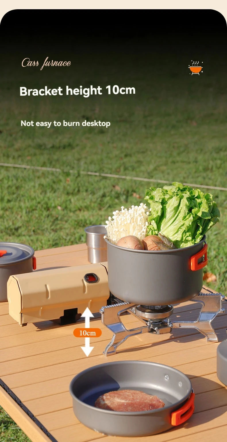 2600W Portable Folding Stove Camping Gas Stove Outdoor Hiking BBQ Travel Cooking Grill Cooker Cassette Gas Burner