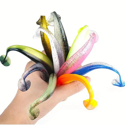 Fishing Lure Soft Tail Bait Set 55/65/75mm Swimbaits Silicone Wobblers Pesca Bass Carp Fishing Tackle Random Color 10/50/100Pcs