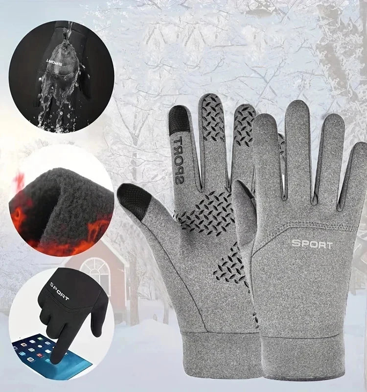 Autumn and Winter Touchscreen Men's and Women's Warm Gloves Plush Outdoor Sports Windproof and Cold Proof Cycling Gloves