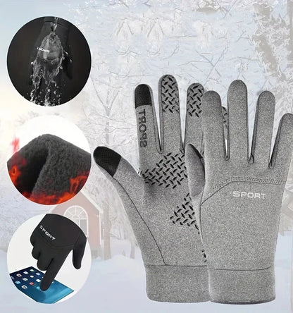 Autumn and Winter Touchscreen Men's and Women's Warm Gloves Plush Outdoor Sports Windproof and Cold Proof Cycling Gloves
