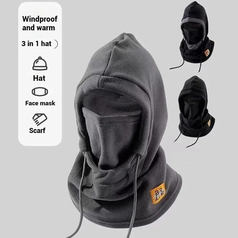 Winter Warm Hat with Mask and Neck Warmer 3-in-1 Windproof Balaclava for Men and Women Masked Hat Cycling Cold Weather Protectio