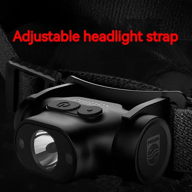 Philips LED Headlamp Sensor Head Flashlight of Lighting Type-C Rechargeable Headlight Outdoor Camping Fishing Lantern