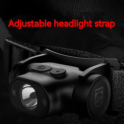 Philips LED Headlamp Sensor Head Flashlight of Lighting Type-C Rechargeable Headlight Outdoor Camping Fishing Lantern