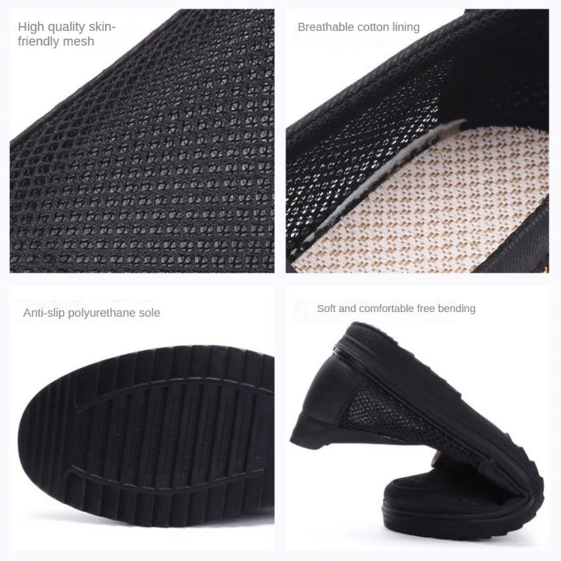 Men’s Summer Casual Sneakers 2025 – Breathable Mesh Slip-On Shoes with Chunky Sole | Lightweight & Affordable
