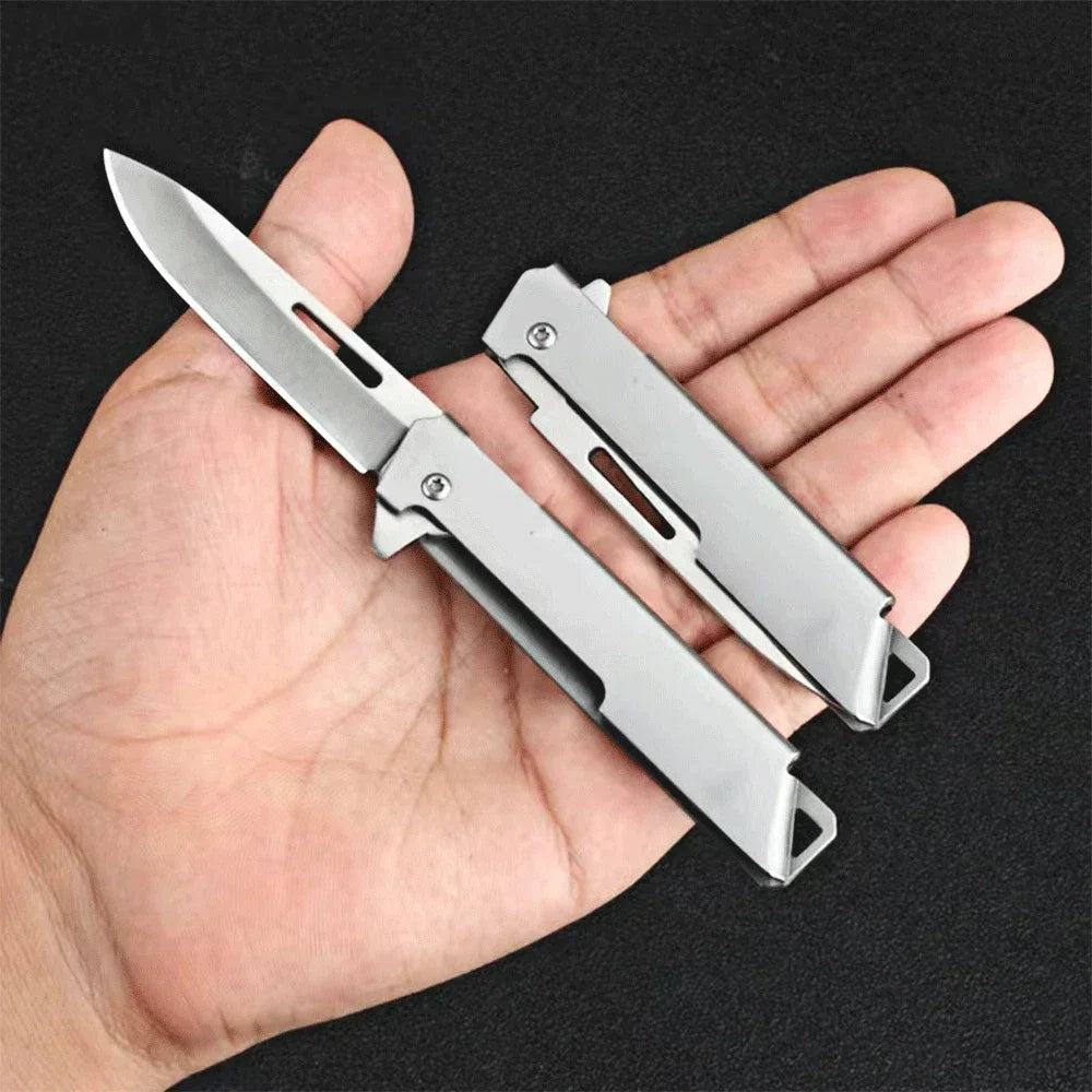 2026 New stainless steel folding fruit knife for home peeling outdoor convenient folding knife express delivery unboxing
