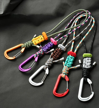 Quick-Release Paracord Water Bottle Hang Buckle Carabiner Portable Clip Multifunctional Hook for Outdoor Hiking Backpack
