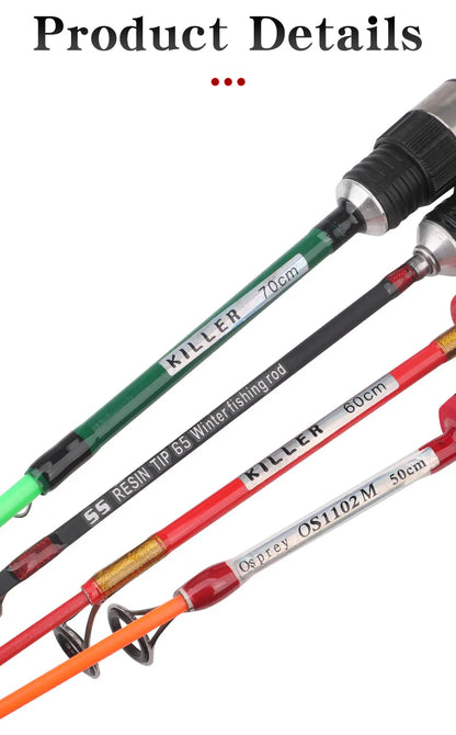 Mini Telescopic Ice Fishing Rod with 3 Tips