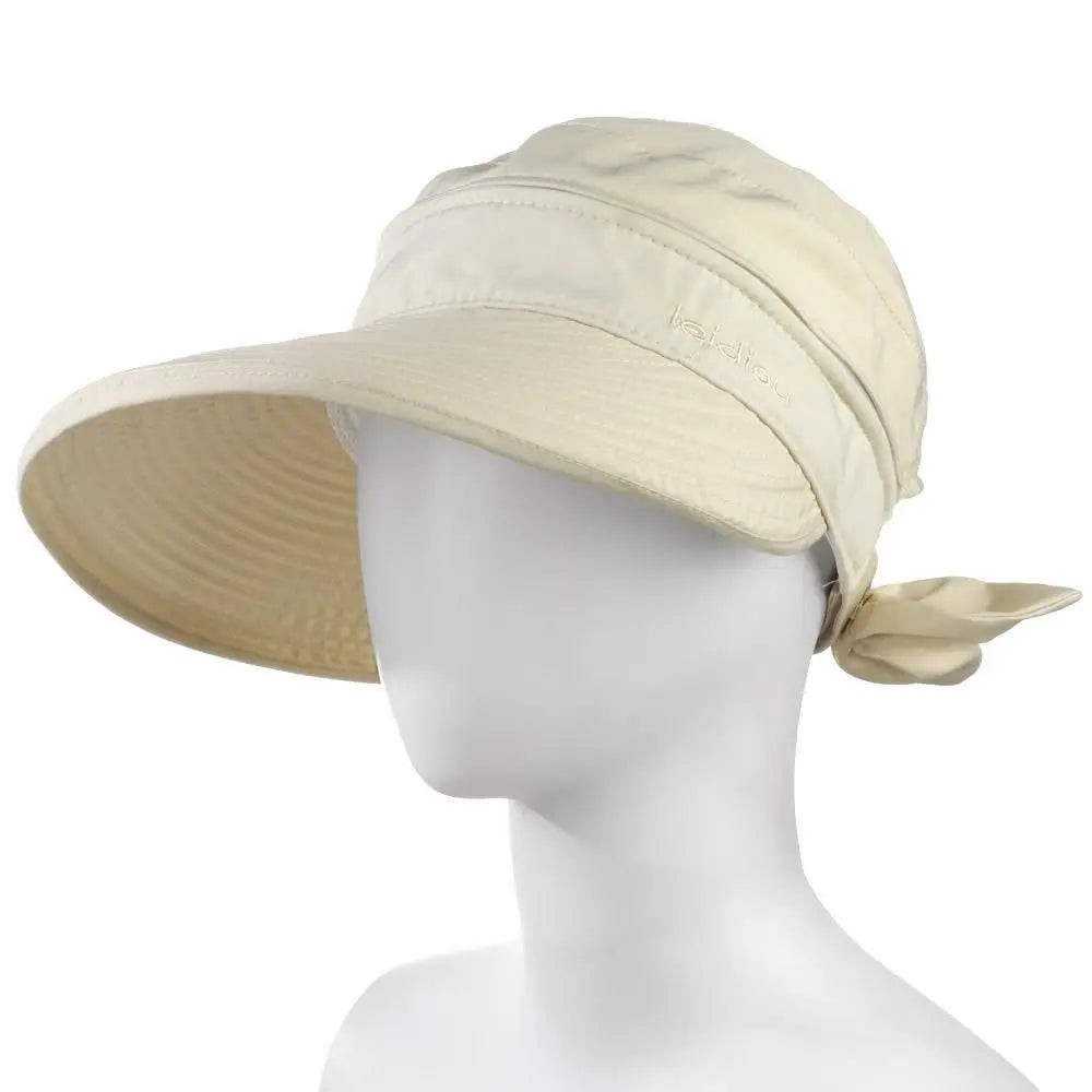 Women Ladies Outdoor Cap Anti-UV Summer Visor Sun Hat Wide Brim Beach Hat