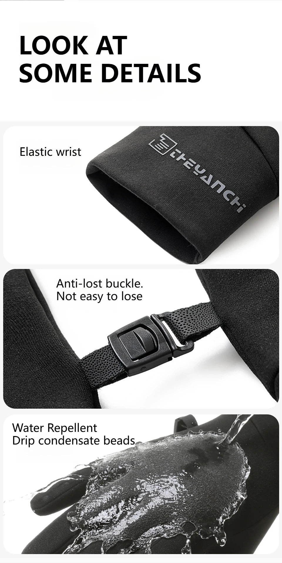 KoKossi Winter Waterproof Cycling Gloves Anti-Slip Thermal Gloves Touch Screen Running Cycling Driving Ski Hiking Warm Glove