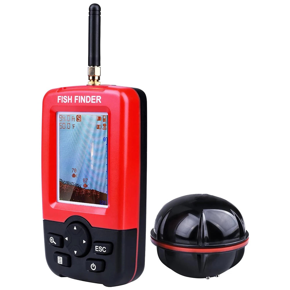 2-in-1 Portable Fish Finder: Wireless Castable Sonar + Wired Transducer