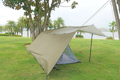 19 Hanging Points Black Coating Tarp Waterproof Black Coated Tarp Outdoor Camping Tent Tarp Bushcraft Shelter DIY Tent Fly