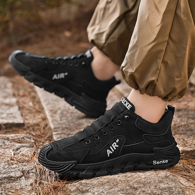 Men’s Work Shoes 2025 – Breathable Slip-On Safety Sneakers, Anti-Slip Wear-Resistant Casual Sports Shoes with Thick Sole
