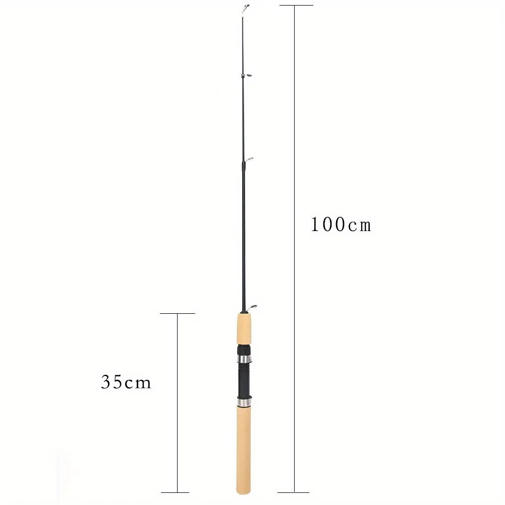 Mini Telescopic Ice Fishing Rod Portable Carbon Fiber River Shrimp Carp Fishing Pole for Winter Fish Rods Tackle 60/80/100cm