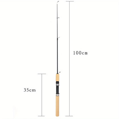Mini Telescopic Ice Fishing Rod Portable Carbon Fiber River Shrimp Carp Fishing Pole for Winter Fish Rods Tackle 60/80/100cm