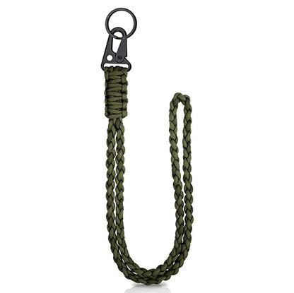 Heavy Duty Braided 550 Paracord Neck Lanyard Keychain Survival Parachute Rope Lanyard Necklace HK Clip Key Ring Outdoor Tools