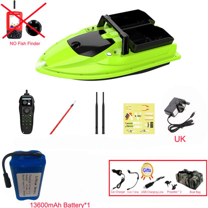 Sonar Bait Boat with Color Fish Finder Screen & Dual Hopper