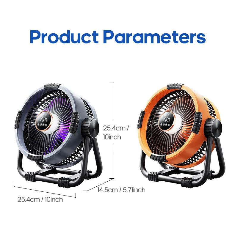 20000mAh Outdoor Camping Fan 6 in 1 Portable Rechargeable Wireless Tent Ceiling Fan with LED Light Camping Air Circulator