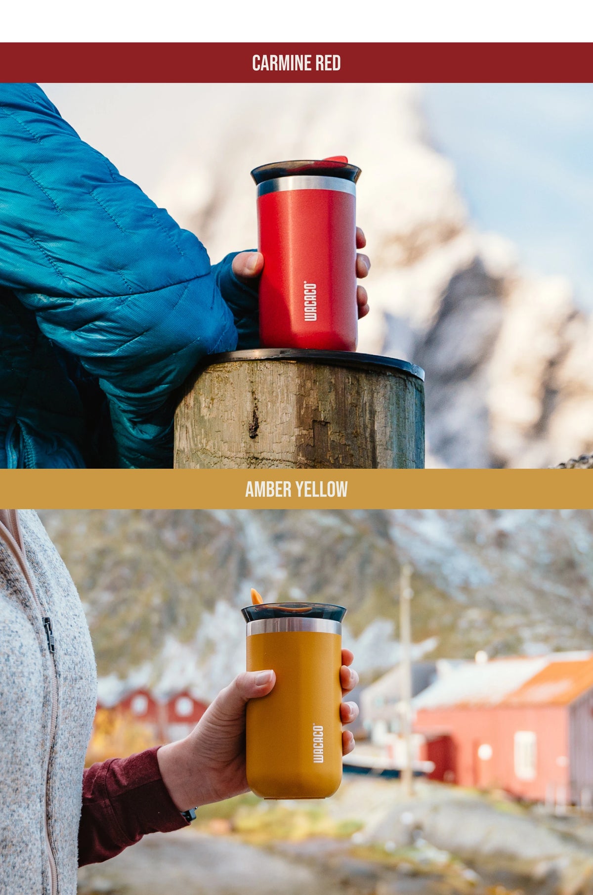 WACACO Octaroma Vacuum Insulated Coffee Mug, Double-wall Stainless Steel Travel Tumbler, 6/10/15 Fl Oz, Thermo, Valentines Gift