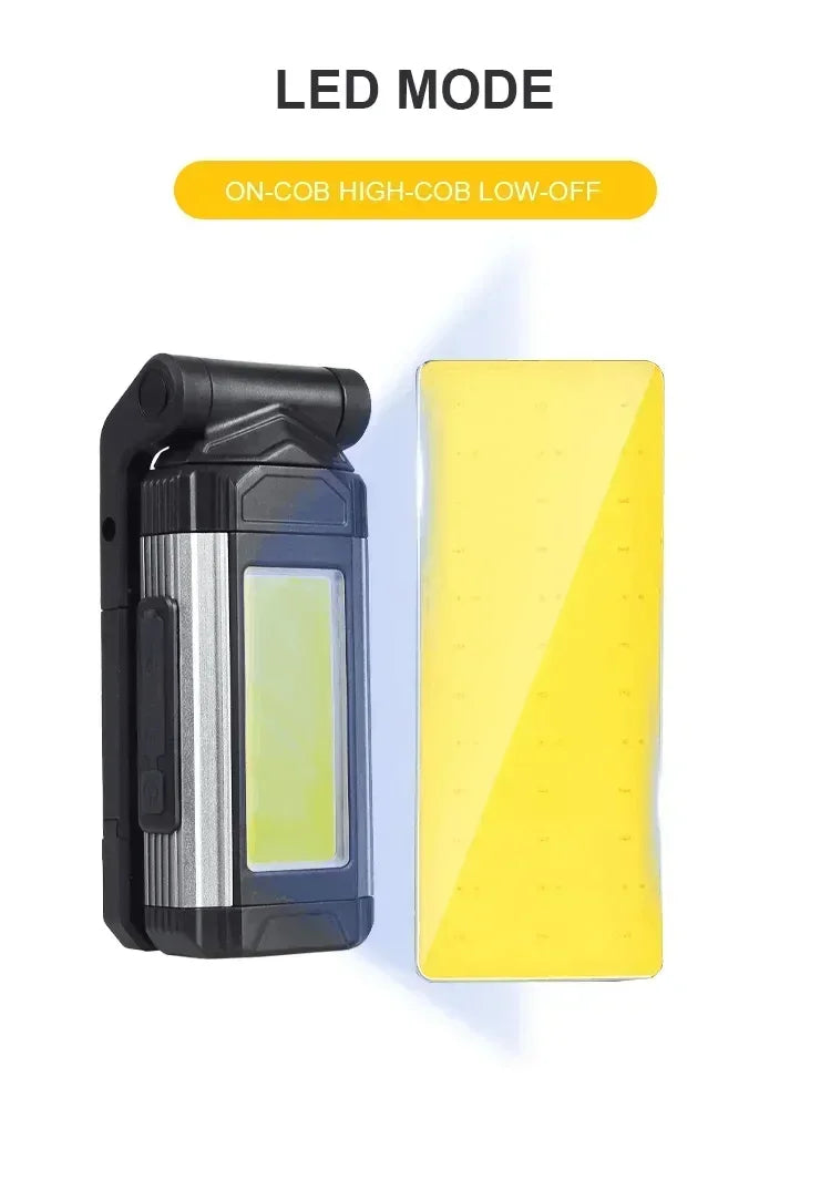 1/2/4PCS Magnetic COB Work Light USB Rechargeable LED Flashlight Portable Lantern Camping Light Type-C Power Bank Function Lamp