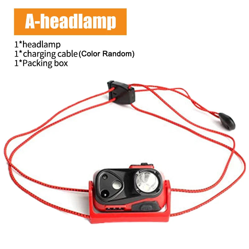 Portable XPG Headlight Sensor Headlamp Mini Flashlight USB Rechargeable High Brightness 4 Modes Night Working Head Torch Light