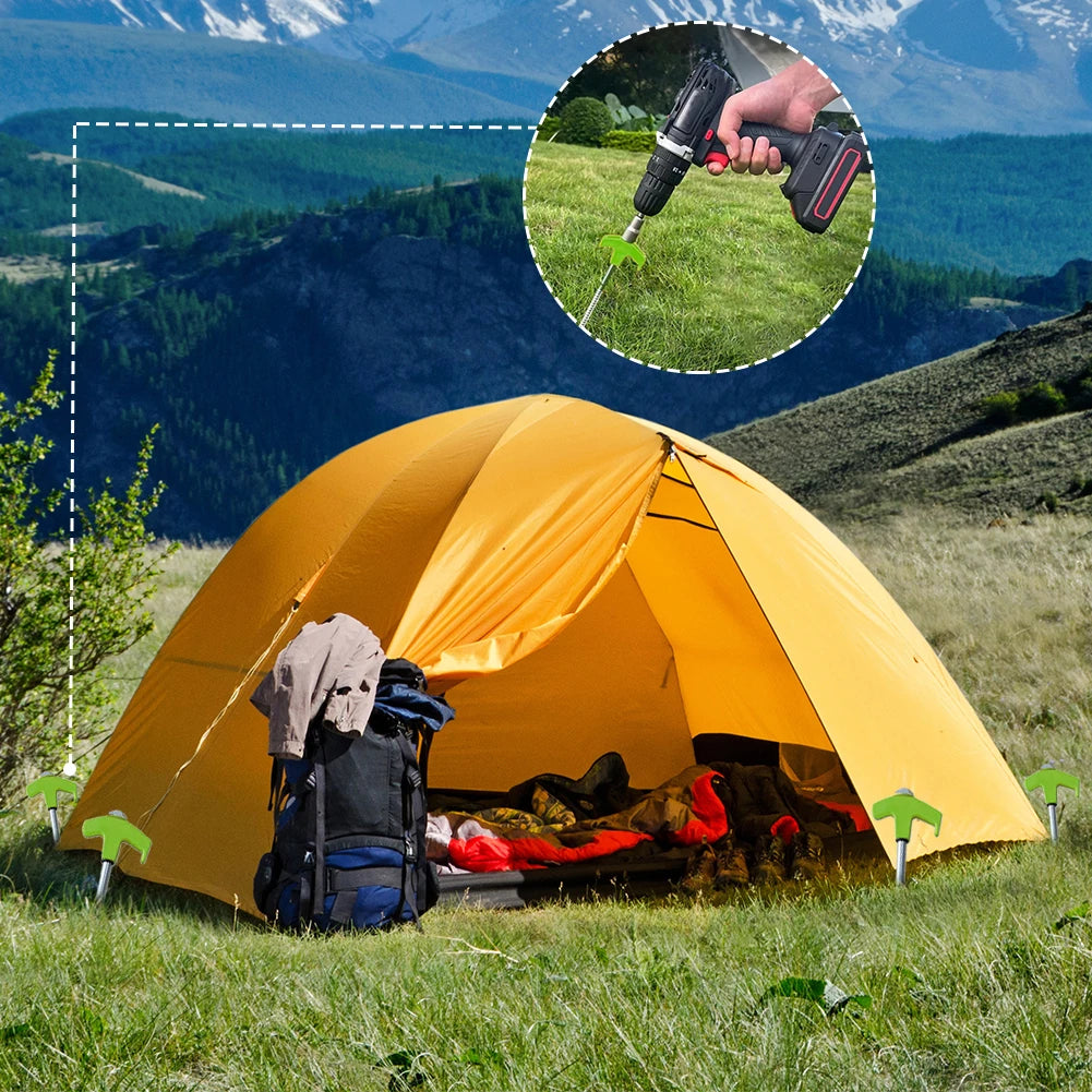 8/24Pcs Camping Pegs Drill In with Hex Socket Stakes Ground Anchors Camping Stakes Tent Ground Nail Screw in Camping Tent Pegs