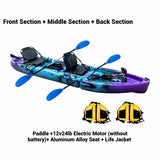 Portable LLDPE Modular Kayak – Split Hard Shell Electric & Pedal Canoe for Solo or Tandem Lake & Sea Adventures