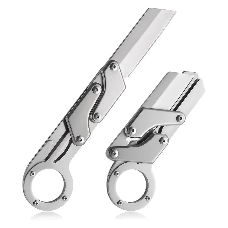 1pc, Multifunctional Folding Knife, Stainless Steel Pocket Knife, Creative Deformation Knife, Outdoor Survival Knife
