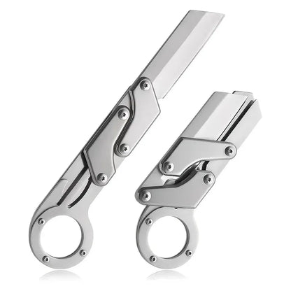 1pc, Multifunctional Folding Knife, Stainless Steel Pocket Knife, Creative Deformation Knife, Outdoor Survival Knife