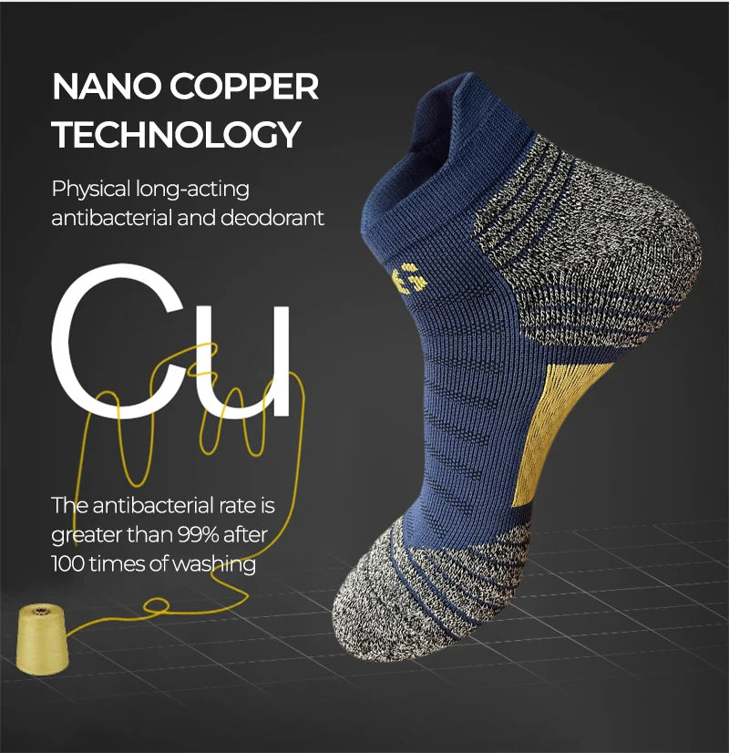 Nano Copper Fiber Deodorant Antibacterial Men Socks Running Climbing Summer 2025 MTB Cycling Bicycle Basketball Sports Sock