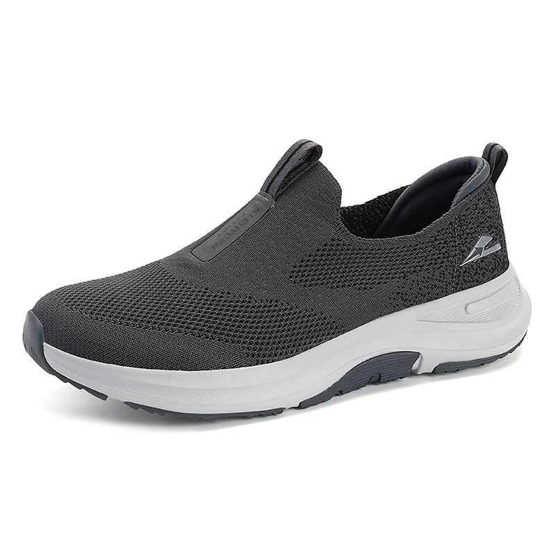 Men’s Lightweight Walking Shoes – Casual Slip-On Sneakers with Breathable Fly Woven Mesh, Comfortable Everyday Footwear