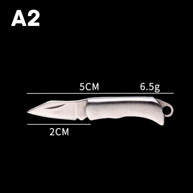 5cm Acrylic Mini Folding Knife Pendant Brass Wood Keychains Sharp Small Blade Portable Hanging Outdoor Camping Unboxing Knife