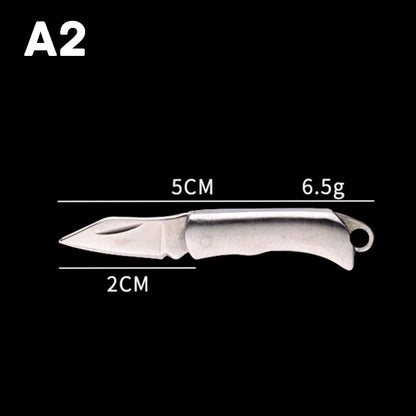 5cm Acrylic Mini Folding Knife Pendant Brass Wood Keychains Sharp Small Blade Portable Hanging Outdoor Camping Unboxing Knife