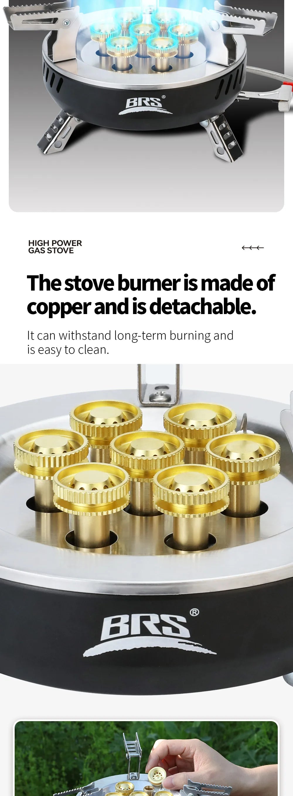 BRS-207/BRS-203 Outdoor Seven Star Stove Three Star Stove Portable Folding Gas Stove Fierce Stove
