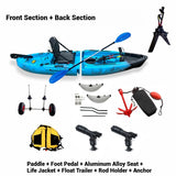Portable LLDPE Modular Kayak – Split Hard Shell Electric & Pedal Canoe for Solo or Tandem Lake & Sea Adventures