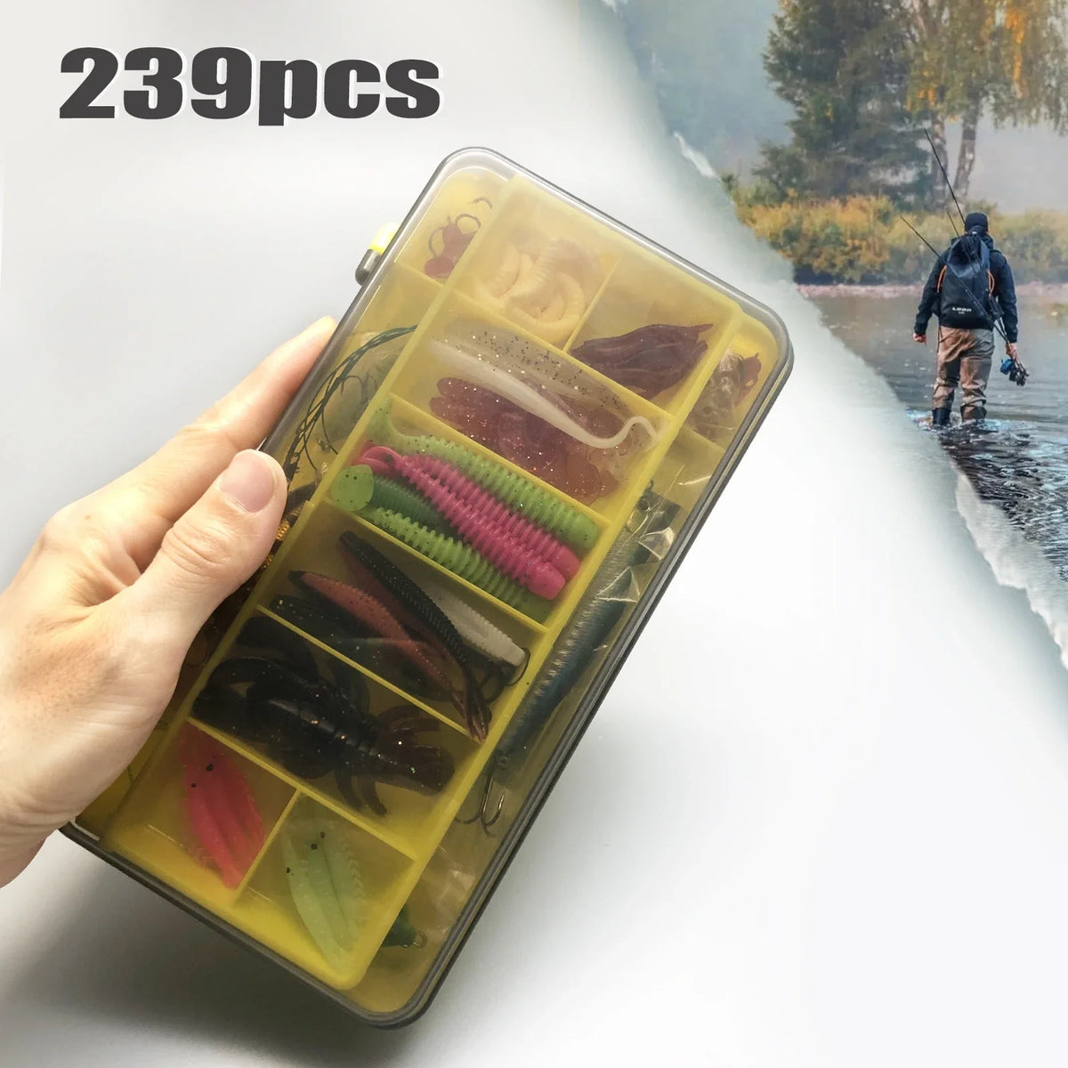 84/107pcs Fishing Lure Kit Soft and Hard Bait Set Gear Layer Metal Jig Spoon For Bass Pike Crank Tackle Accessories with Box