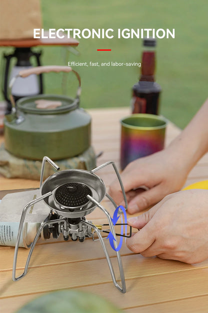 WESTTUNE Camping Spider Stove Outdoor Folding Card Stove Portable Windproof Gas Burner Camping Tableware for Hiking Picnic BBQ
