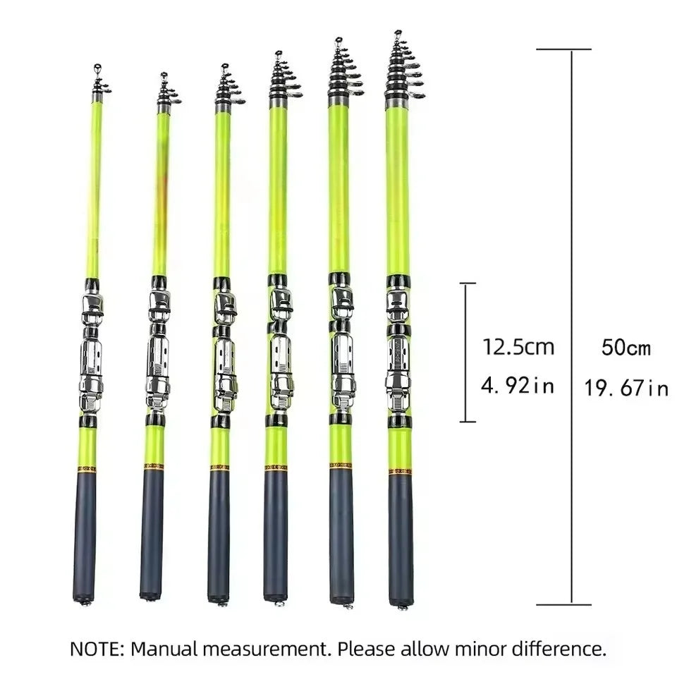 BRAVMACK Carbon Fiber Spinning Fishing Rod Telescopic Mini Pole 3M 2.7M 2.4M 2.1M Fish Gear Tackle High Quality