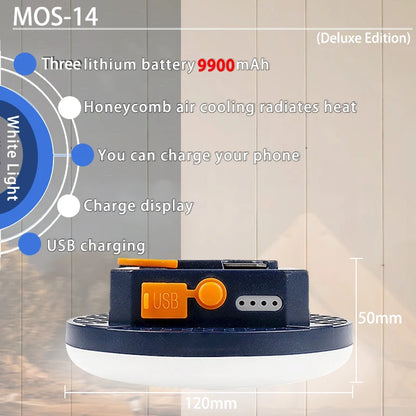MOSLIGHTING 9900maH LED Outdoor Camping Light Rechargeable Tent Light High Power Strong Light Flashlight IP66 Waterproof Fishing