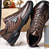 Men’s Casual Leather Sneakers – Wear-Resistant, Breathable Outdoor Training & Trekking Shoes