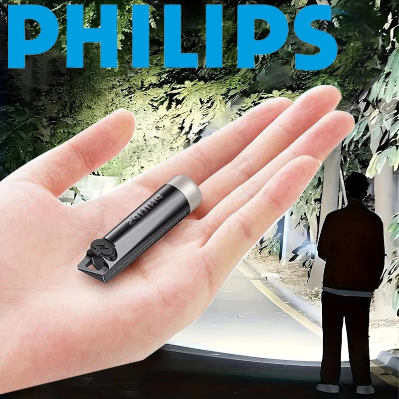 PHILIPS 2025 NEW SFL1121  EDC Flashlight LED Rechargeable Mini EDC Keychain Flashlights Camping Lamp For Hiking Self Defense