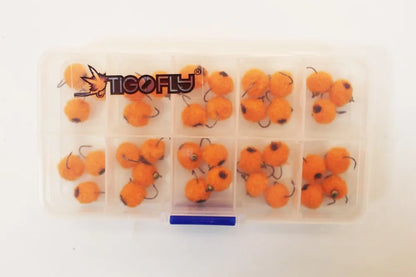 Tigofly Beadhead Egg Flies with Box (36 Pack)
