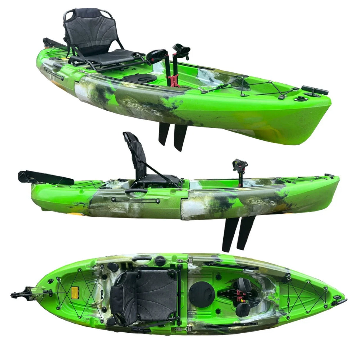 Portable LLDPE Modular Kayak – Split Hard Shell Electric & Pedal Canoe for Solo or Tandem Lake & Sea Adventures