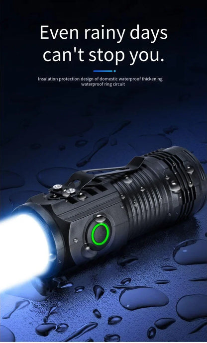 Rechargeable Outdoor Flashlight Portable Strong Light Waterproof Torch for Camping Walking Portable EDC Lighting Lamp