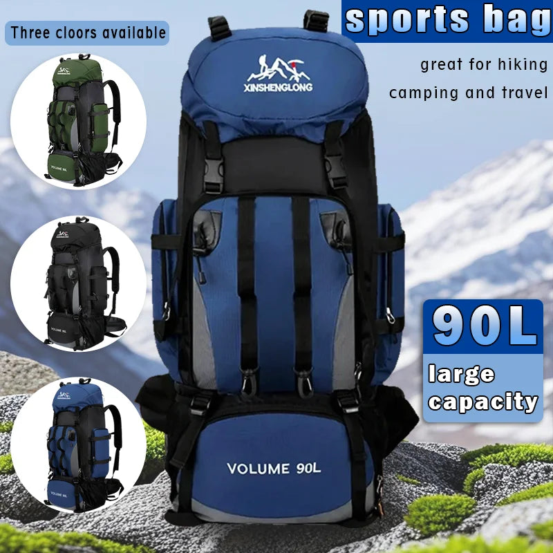 Large 90L Travel Backpack Military Camping Mountaineering Outdoor Backpack Waterproof Durable Adventure Bag for Men Women