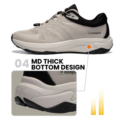 Baasploa Men Hiking Shoes Summer Breathable Comfort Soft Outdoor Sneakers New Solid Walking Shoes Anti Slip Wear-resistant